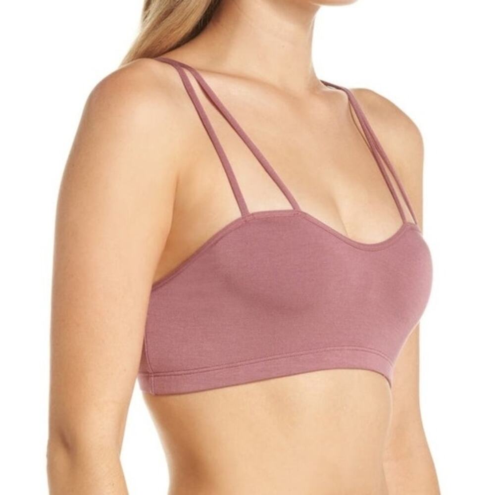 Joe’s Jeans Strappy Bralette Size Medium Mauve Pink Purple Modal Stretch NWT